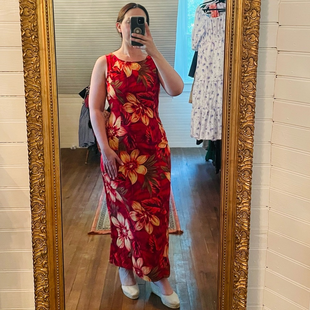 Vintage Y2k Key Hole Back Hawaiian Dress